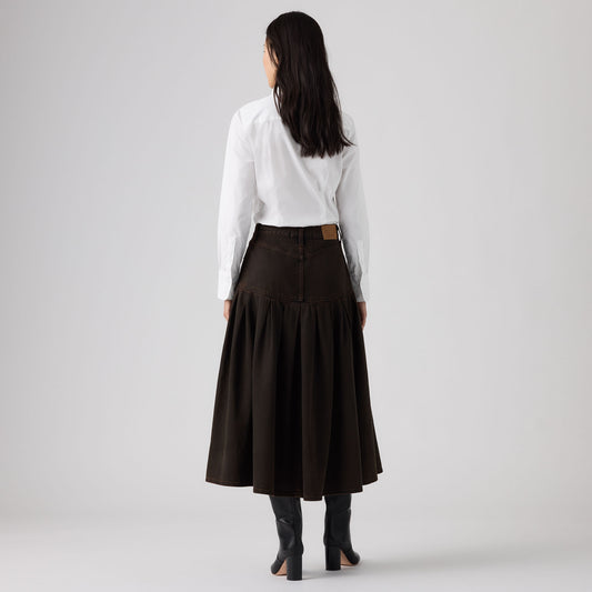LEVI'S® WOMEN'S YOKED PLEATED SKIRT - BROWN