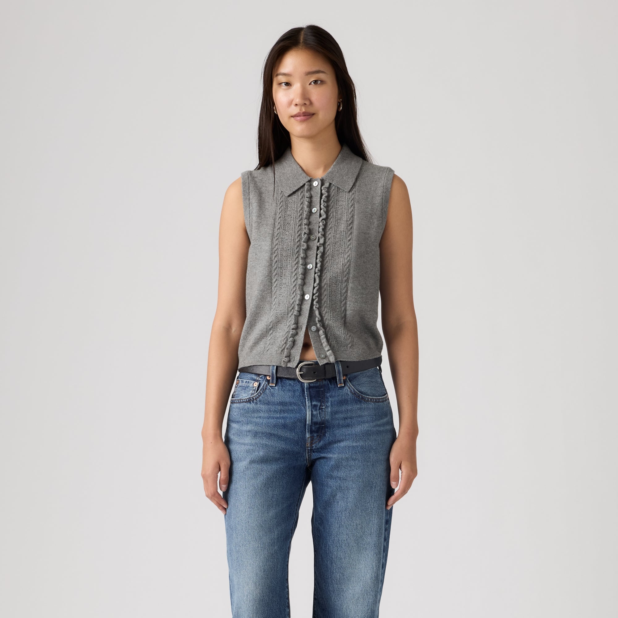 LEVI'S® WOMEN'S SUPERSOFT MINI RUFFLE VEST TOP - MULTI COLOUR