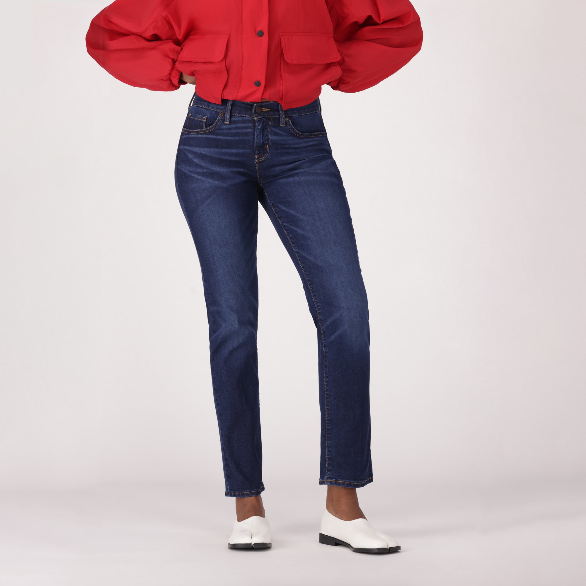 LEVI'SĀ® WOMEN'S CURVY STRAIGHT - DARK INDIGO - WORN IN