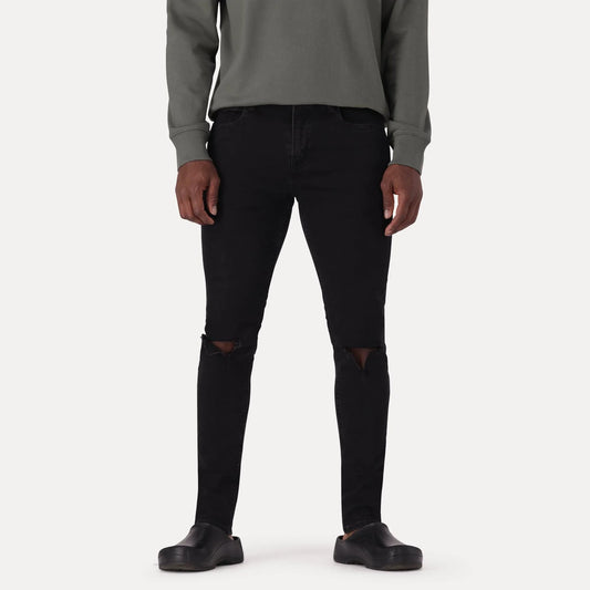 SKINNY TAPER FIT JEANS - BLACK