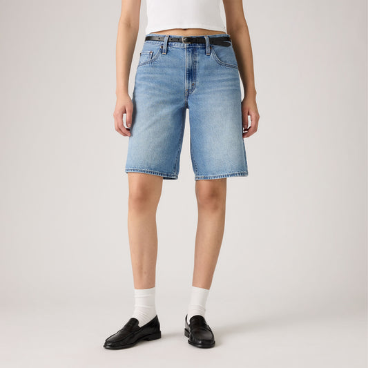 LEVI'S® WOMEN'S BAGGY DAD JORTS - MED INDIGO - WORN IN