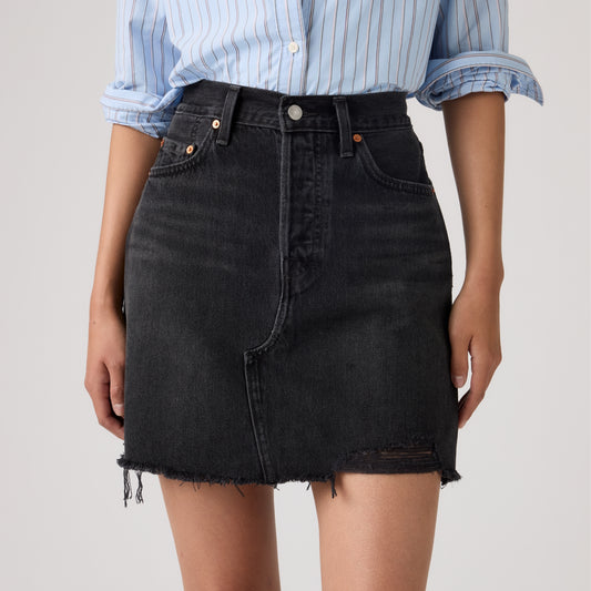 LEVI'S® WOMEN'S DECONSTRUCTED SKIRT - MED INDIGO - WORN IN