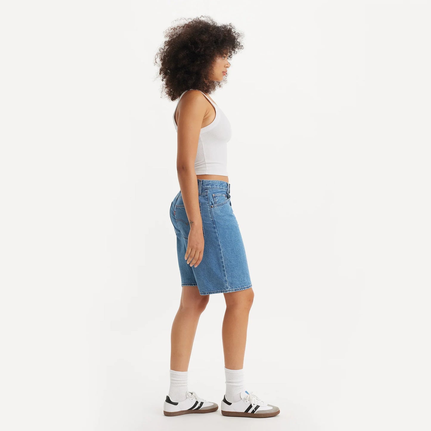 LEVI'S® WOMEN'S BAGGY DAD JORTS - DARK INDIGO - FLAT FINISH