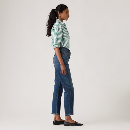 LEVI'S® WOMEN'S CROPPED 501 ORIGINAL® JEANS - MED INDIGO - WORN IN