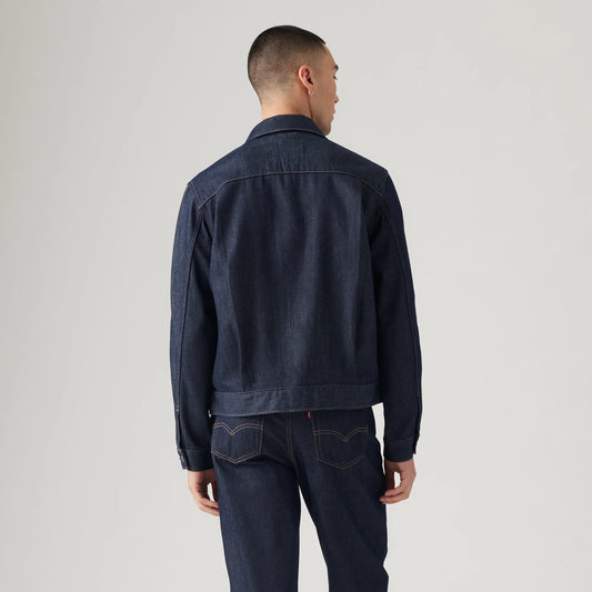 LEVI'S® WELLTHREAD® MEN'S TYPE II TRUCKER JACKET - DARK INDIGO - FLAT FINISH