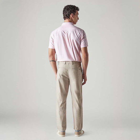 LEVI'S® MEN'S BEIGE AUTHENTIC RELAXED FIT MID RISE LINEN CHINOS - BROWN