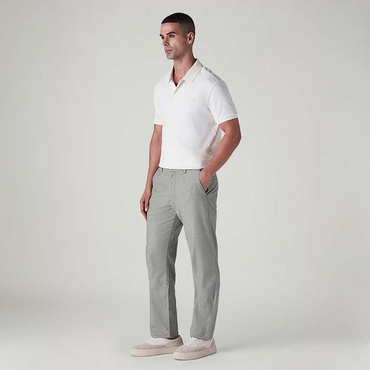 LEVI'S® MEN'S GREY AUTHENTIC RELAXED FIT MID RISE LINEN CHINOS - GREEN