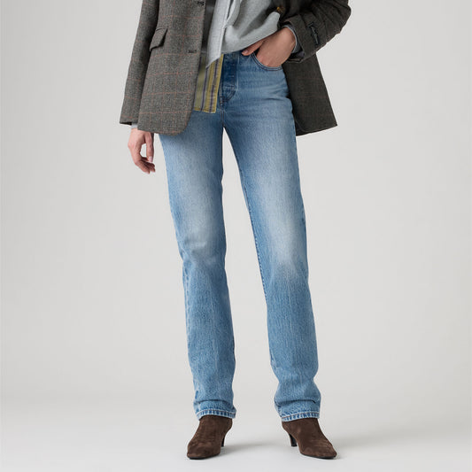LEVI'S® WOMEN'S 501® ORIGINAL JEANS - MED INDIGO - WORN IN