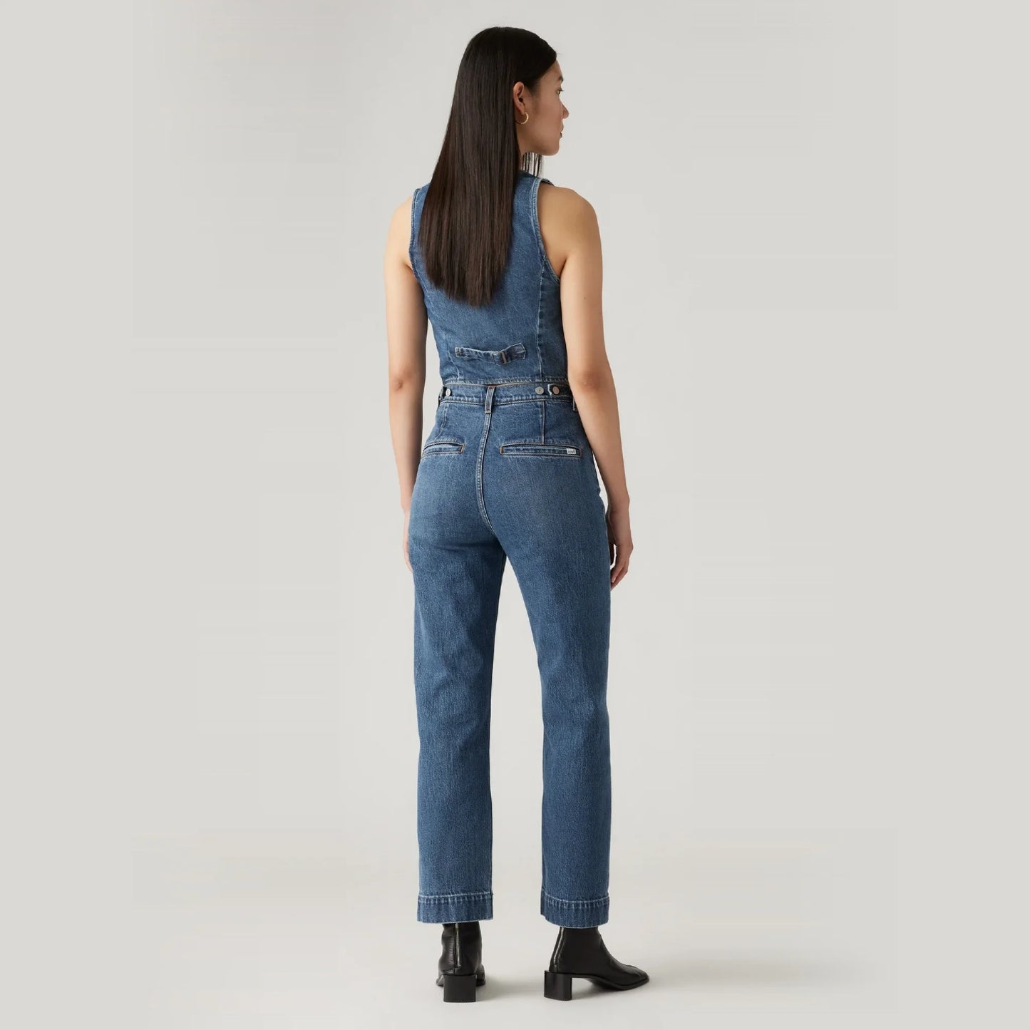 LEVI'S® WOMEN'S RIBCAGE STRAIGHT ANKLE TAILORED JEANS - DARK INDIGO - WORN IN