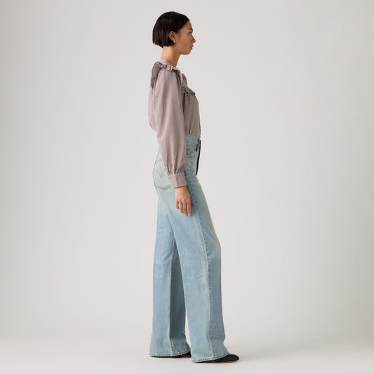 LEVI'S® WOMEN'S RIBCAGE WIDE-LEG JEANS - MED INDIGO - WORN IN