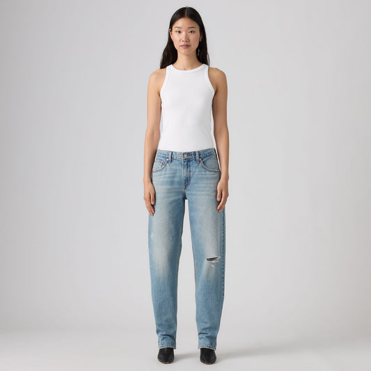 LEVI'S® WOMEN'S LOOSE TAPER JEANS - MED INDIGO - WORN IN