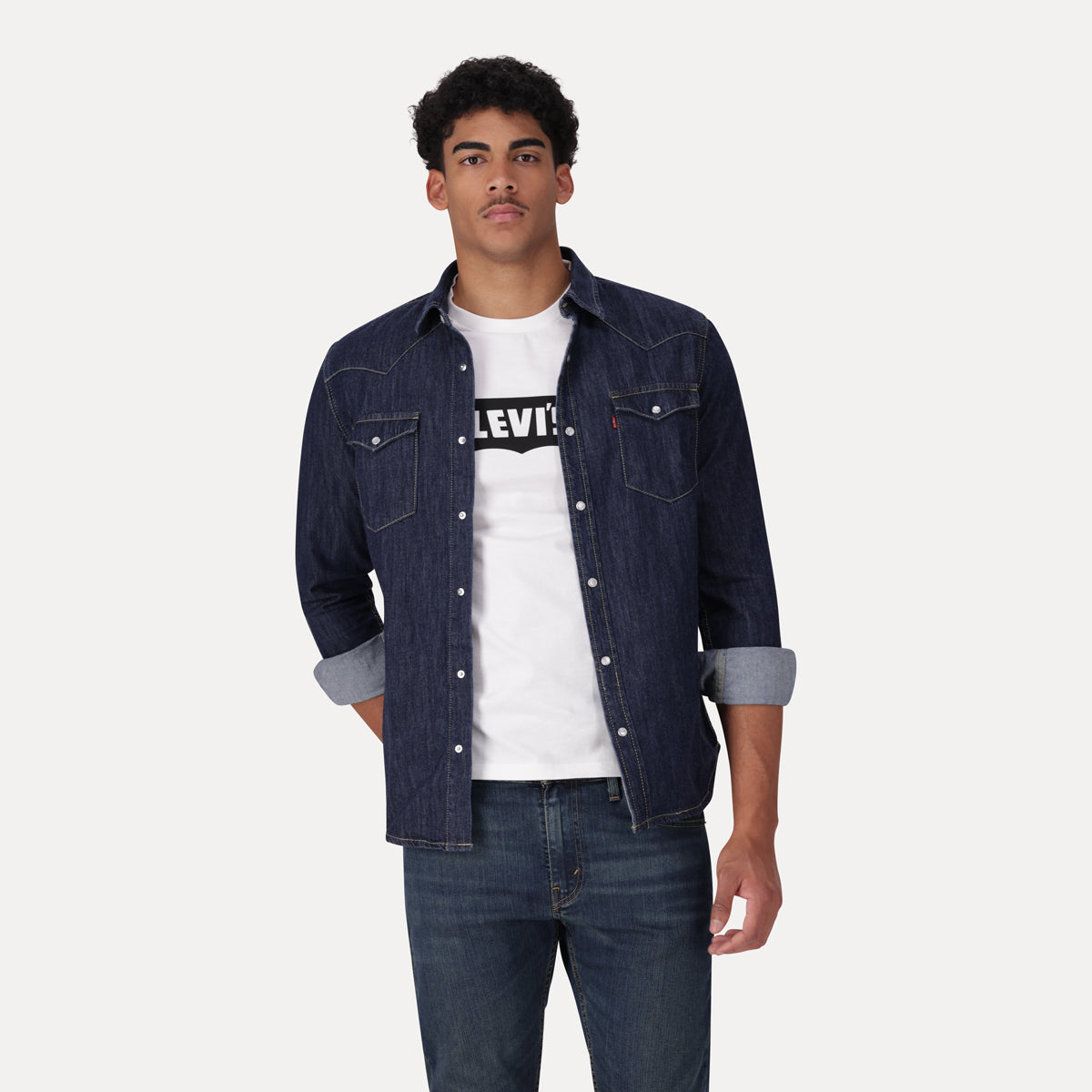 LEVI'S® MEN'S CLASSIC STANDARD FIT WESTERN SHIRT - BLUE