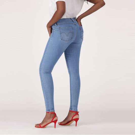 LEVI'S® WOMEN'S CURVY SUPER SKINNY - MED INDIGO - WORN IN