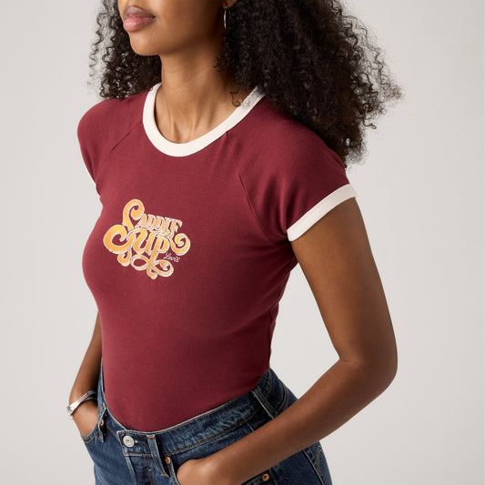 LEVI'S® WOMEN'S GRAPHIC RILEY RAGLAN TEE - RED