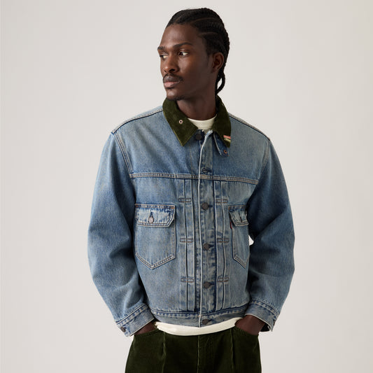 LEVI'S® X BARBOUR TYPE II TRUCKER JACKET - LIGHT WASH