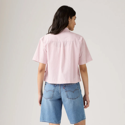 LEVI'S® WOMEN'S HARLIE SHORT-SLEEVE CROPPED SHIRT - MULTI COLOUR