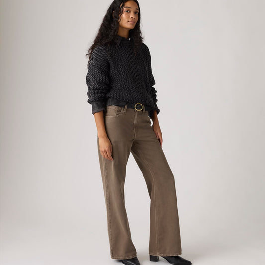 LEVI'S® WOMEN'S LEILAH CABLE CREWNECK SWEATER - BLACK