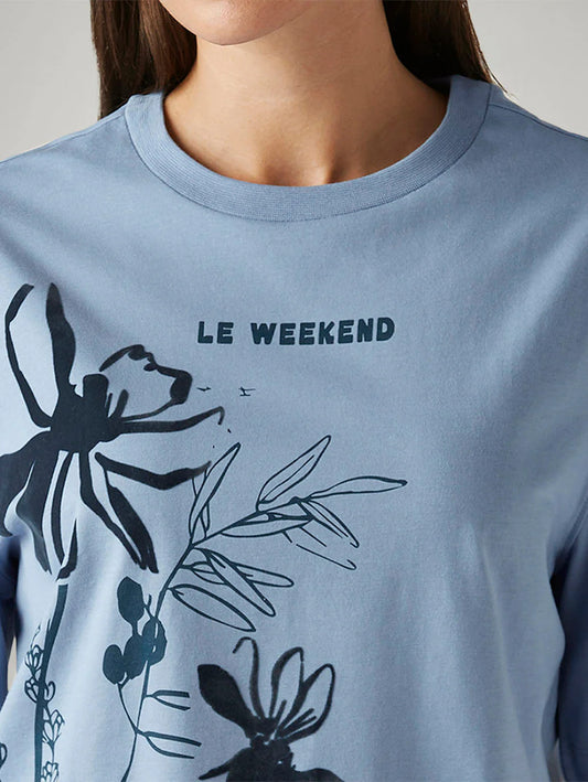 LEVI'S® WOMEN'S FLORAL RELAXED FIT T-SHIRT - BLUE