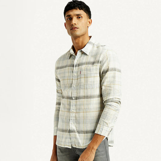 LEVI'S®MEN'S PLAID SLIM FIT LINEN SHIRT - MULTI COLOUR