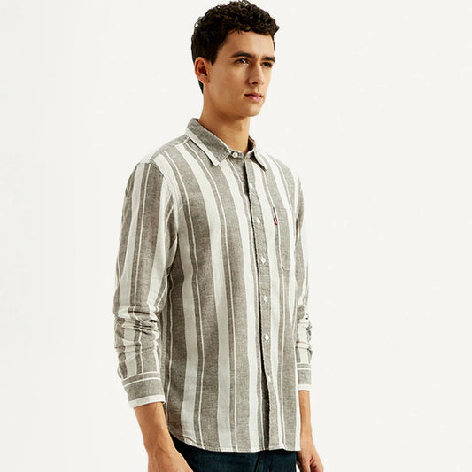 LEVI'S®MEN'S STRIPED SLIM FIT LINEN SHIRT - MULTI COLOUR