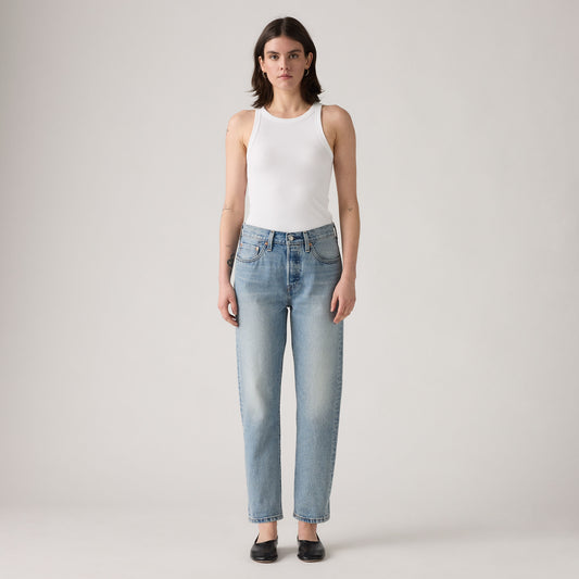 LEVI'S® WOMEN'S 501® ORIGINAL CROPPED JEANS - MED INDIGO - WORN IN