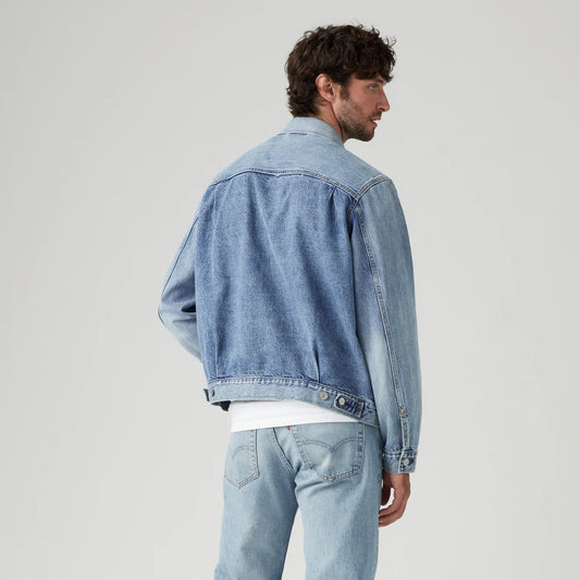 LEVI'S® MEN'S TYPE II TRUCKER JACKET - MED INDIGO - WORN IN