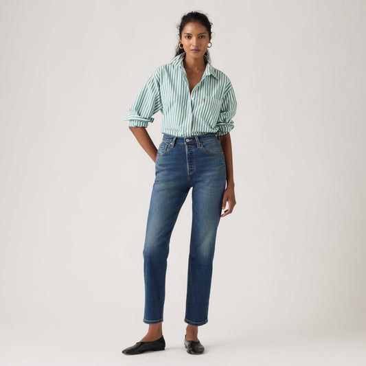LEVI'S® WOMEN'S CROPPED 501 ORIGINAL® JEANS - MED INDIGO - WORN IN