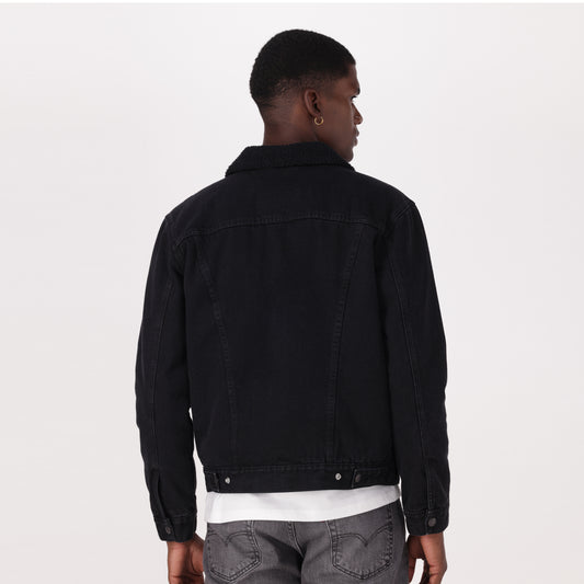 LEVI'S® MEN'S TYPE III SHERPA TRUCKER JACKET - MED INDIGO - FLAT FINISH