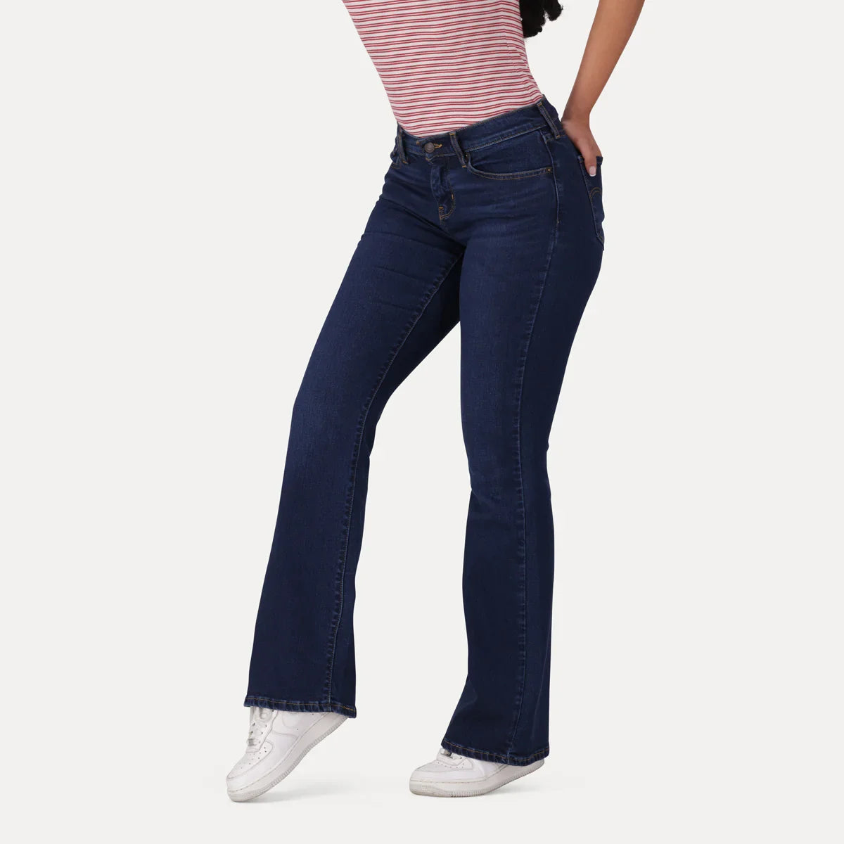 LEVI'S® WOMEN'S CURVY FLARE - DARK INDIGO - WORN IN