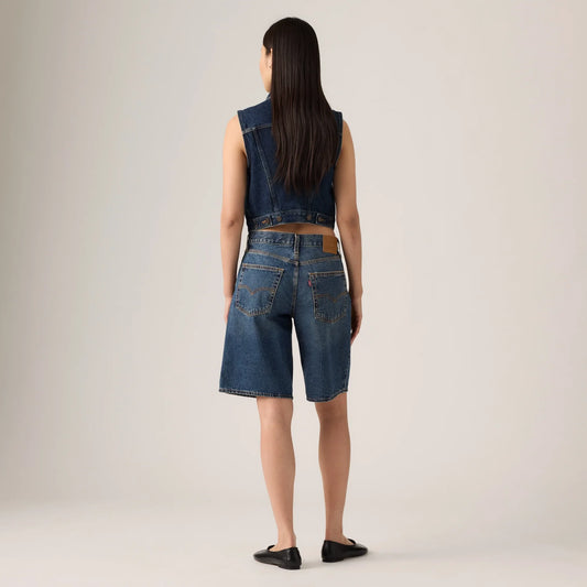 LEVI'S® WOMEN'S BAGGY DAD JORTS - DARK INDIGO WORN IN