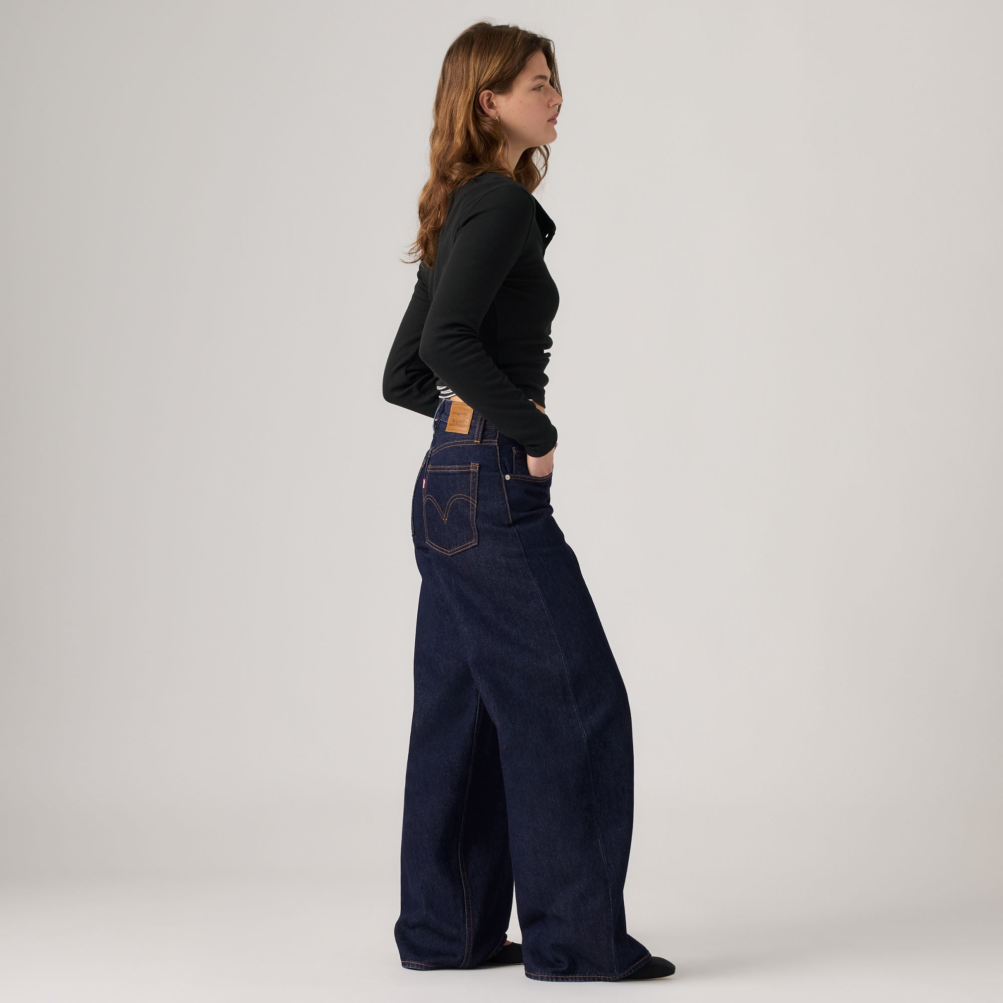 LEVI'S® WOMEN'S TEARDROP WIDE-LEG JEANS - DARK INDIGO - FLAT FINISH