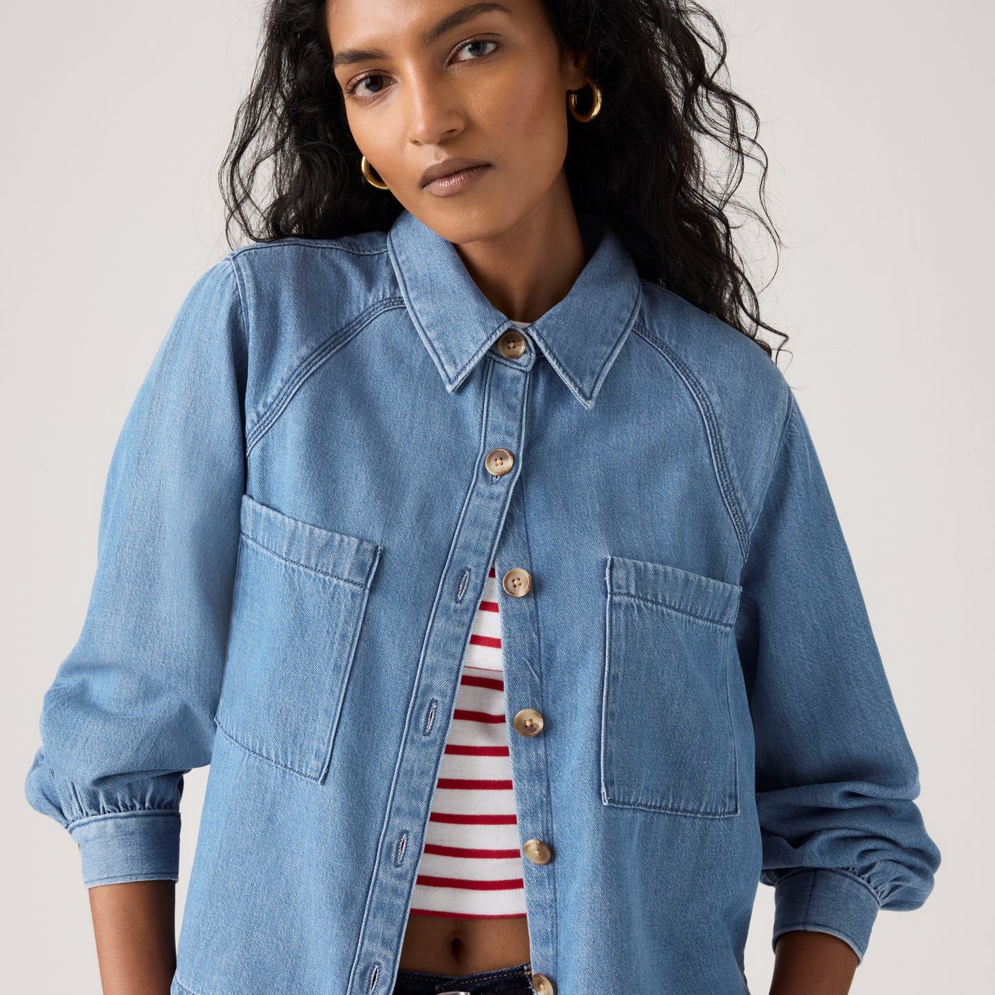 LEVI'S® WOMEN'S TINI LONG-SLEEVE UTILITY SHIRT - MULTI COLOUR