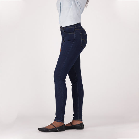 LEVI'S® WOMEN'S CURVY HIGH-RISE SUPER SKINNY - DARK INDIGO FLAT FINISH