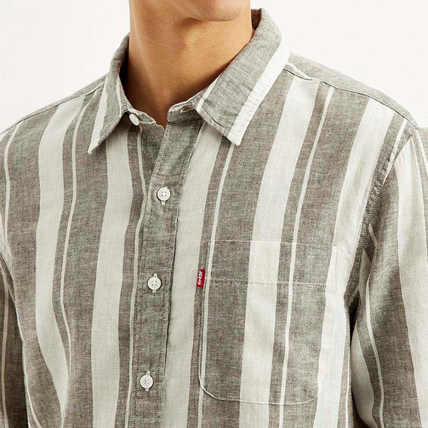 LEVI'S®MEN'S STRIPED SLIM FIT LINEN SHIRT - MULTI COLOUR
