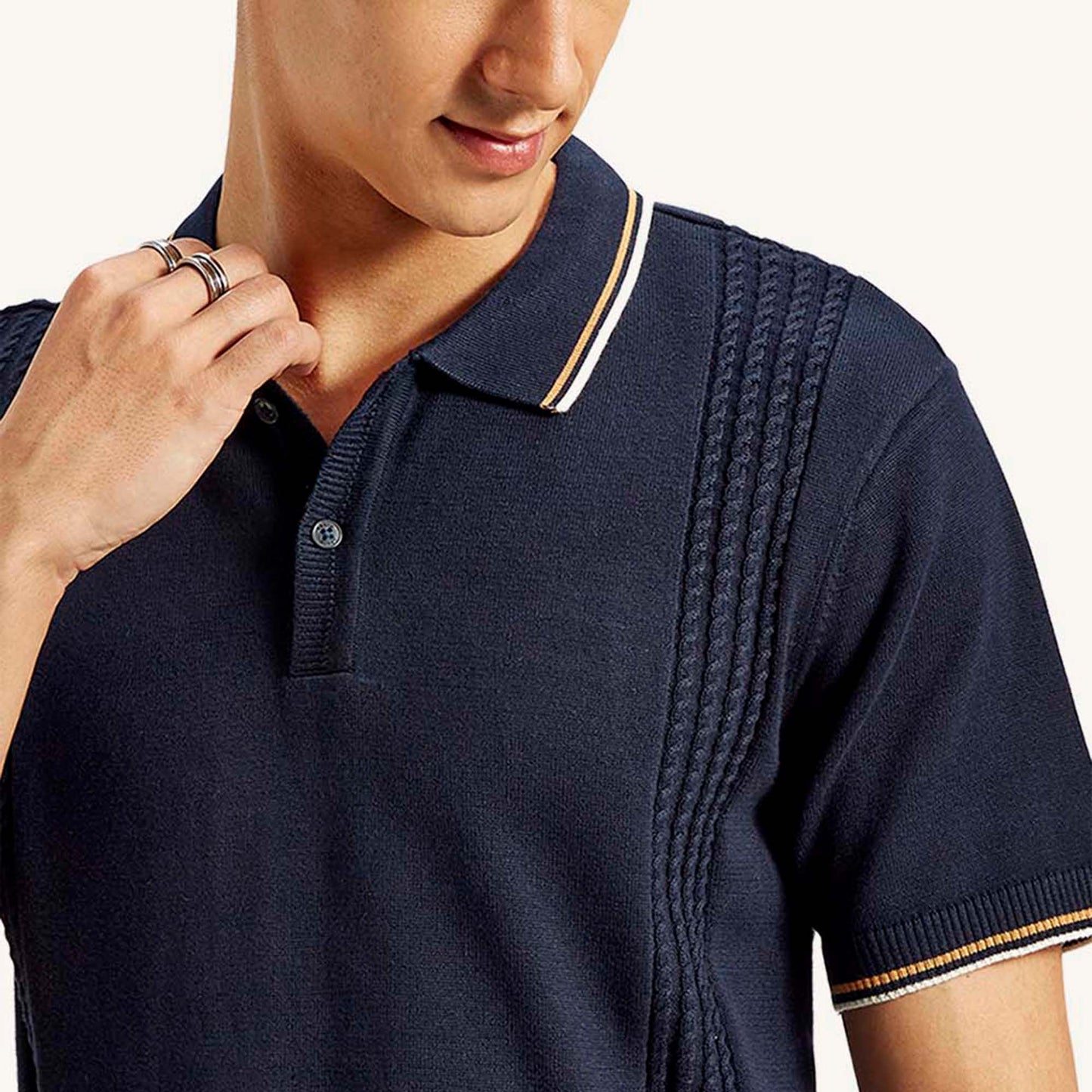 LEVI’S® MEN'S NAUTICAL TIPPING LAT KNIT POLO - BLUE