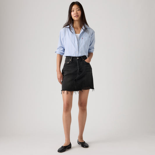 LEVI'S® WOMEN'S DECONSTRUCTED SKIRT - MED INDIGO - WORN IN