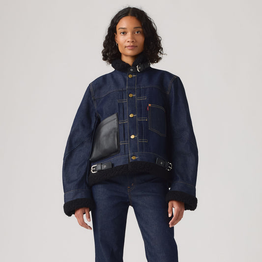 LEVI’S® X SACAI WOMEN'S SHERPA JACKET - RIGID BLUE