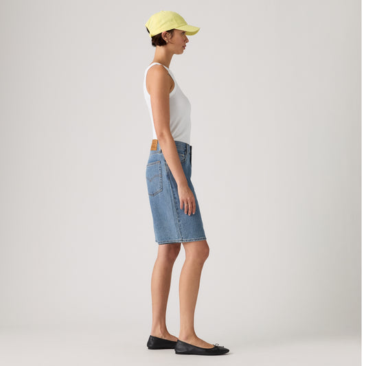 LEVI'S® WOMEN'S BAGGY DAD JORTS - MED INDIGO - FLAT FINISH