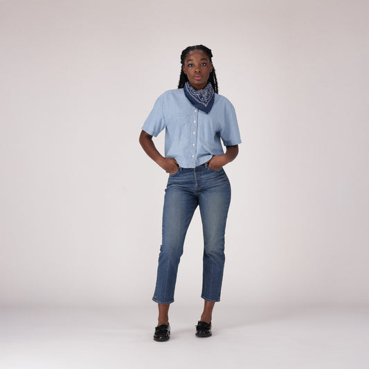 LEVI'S® WOMEN'S WEDGIE STRAIGHT JEANS - MED INDIGO - WORN IN