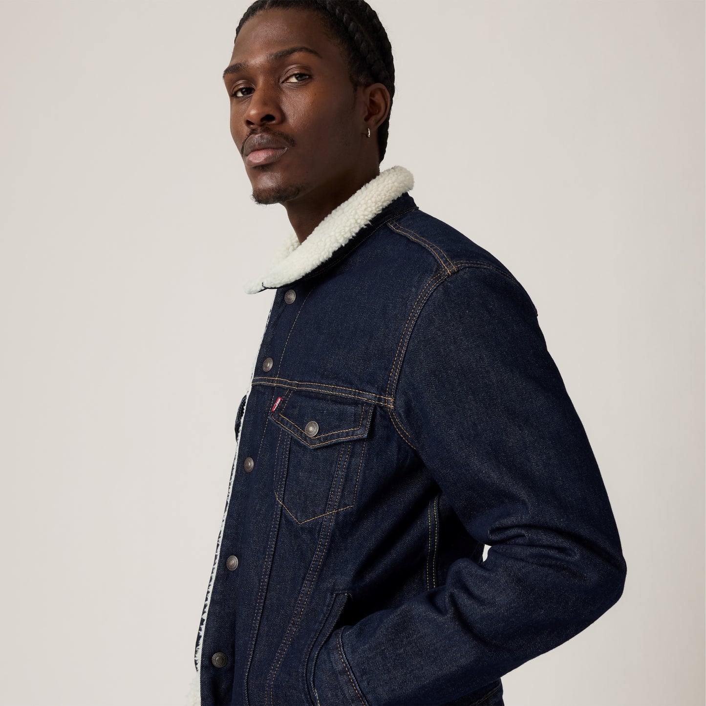 LEVI'S® MEN'S TYPE III SHERPA TRUCKER JACKET - BLUE