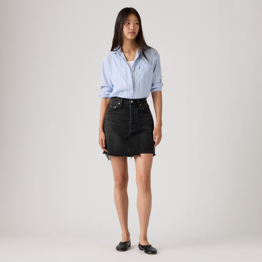 LEVI'S® WOMEN'S DECONSTRUCTED SKIRT - MED INDIGO - WORN IN
