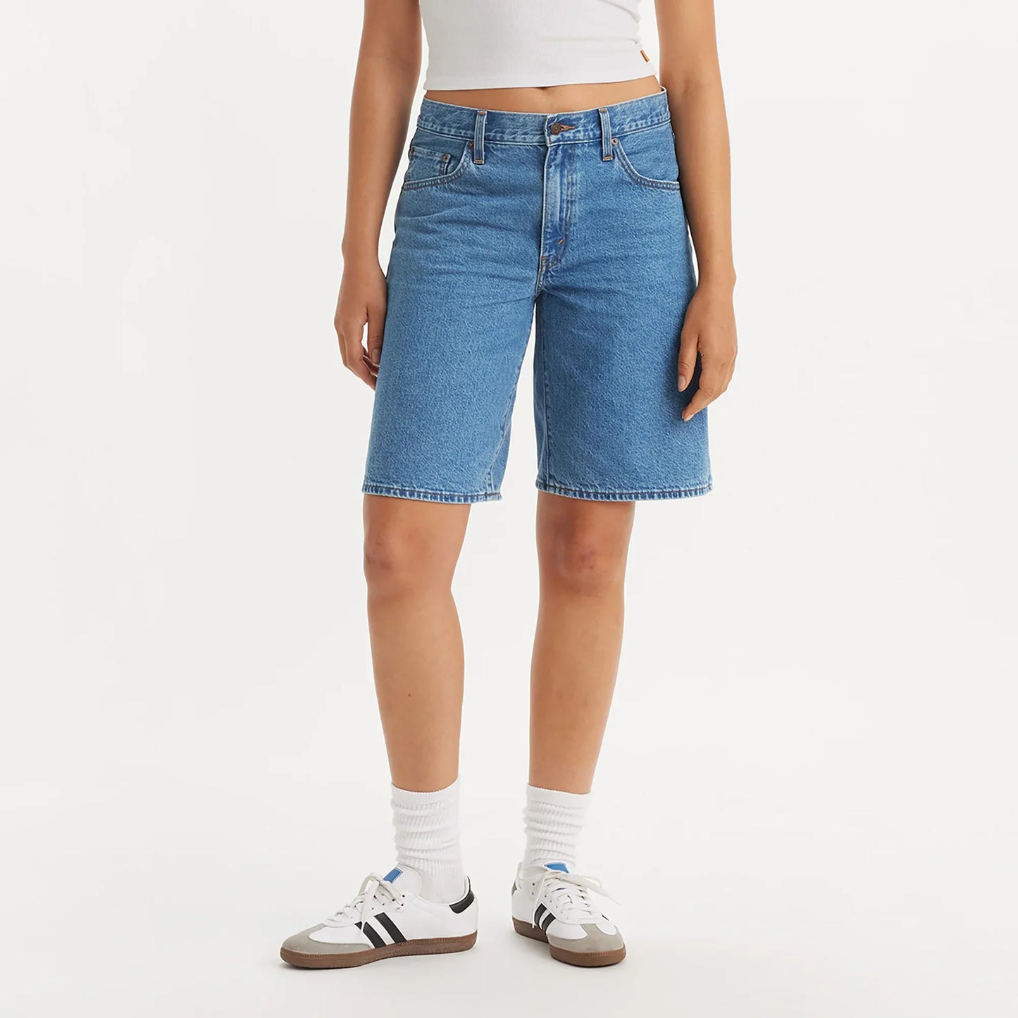 LEVI'S® WOMEN'S BAGGY DAD JORTS - DARK INDIGO - FLAT FINISH