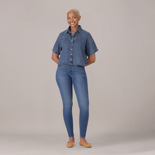 Levi's® Women's Curvy Super Skinny - Med Indigo - Flat Finish