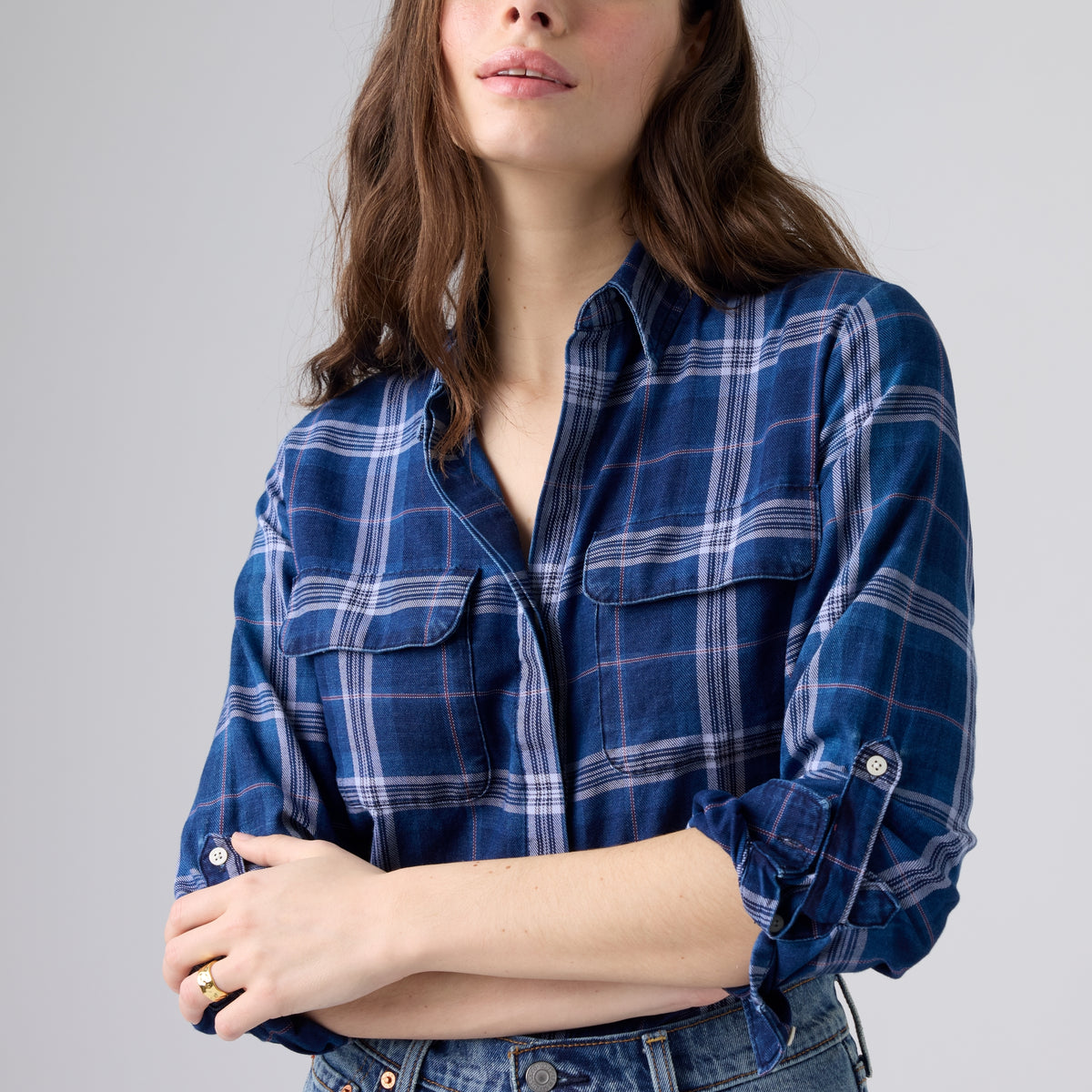 LEVI'S® WOMEN'S ELAINE UTILITY SHIRT - MULTI-COLOR