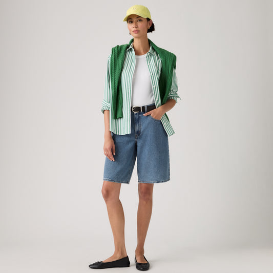 LEVI'S® WOMEN'S BAGGY DAD JORTS - MED INDIGO - FLAT FINISH