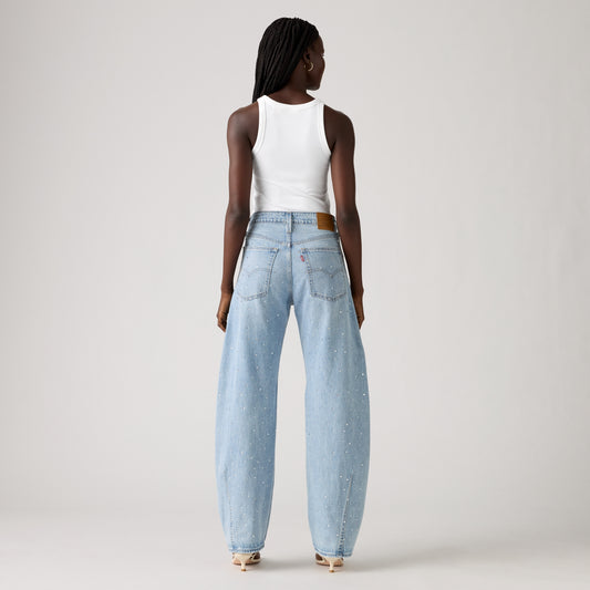 LEVI'S® WOMEN'S BAGGY DAD BARREL JEANS - MED INDIGO - WORN IN
