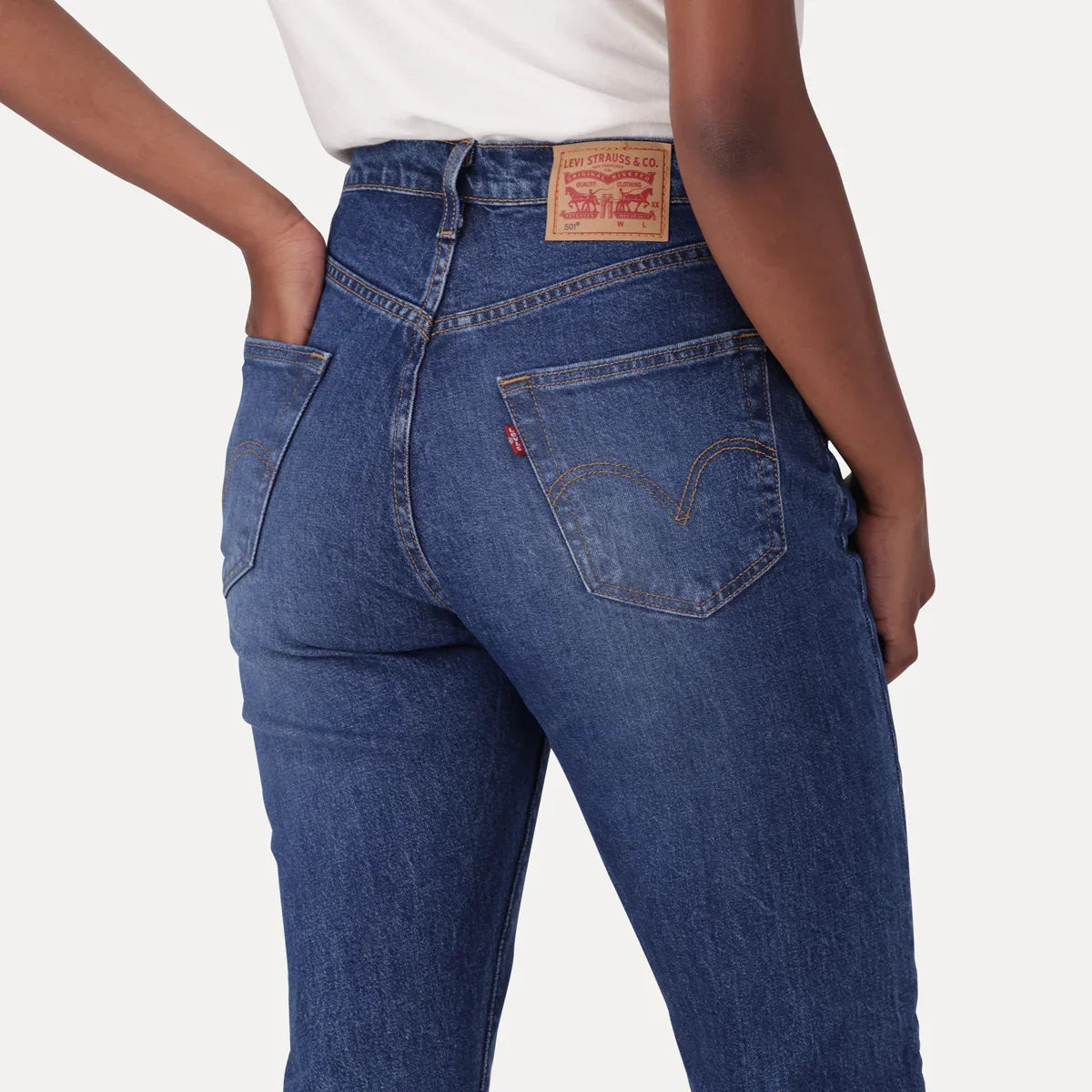 LEVI'S® WOMEN'S 501® ORIGINAL JEANS - DARK INDIGO - WORN IN