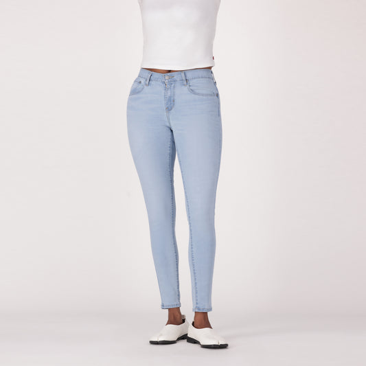 LEVI'S® WOMEN'S CURVY SUPER SKINNY - LIGHT INDIGO - WORN IN