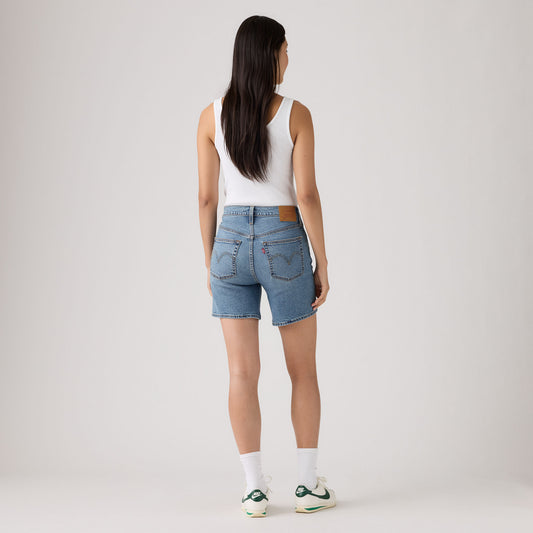 LEVI'S® WOMEN'S 501® MID-THIGH SHORTS - MED INDIGO - WORN IN