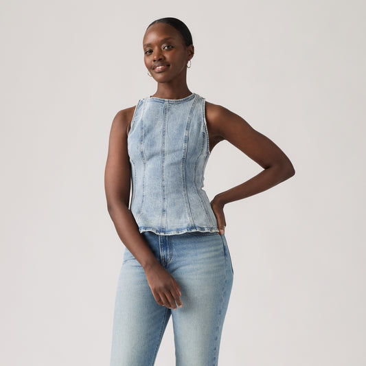 LEVI'S® WOMEN'S LEIGHTON PEPLUM TOP - MULTI COLOUR